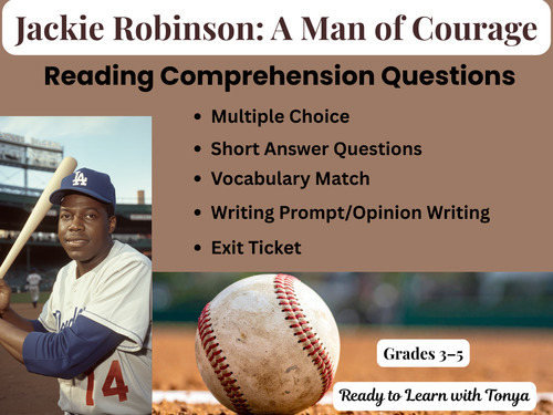 Preview of Jackie Robinson Biography Lesson |Biography Reading Passage & Comprehension