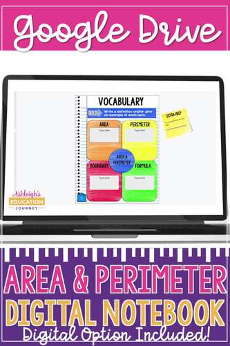 Digital Interactive Notebook - Area and Perimeter - Distance Learning - 4th