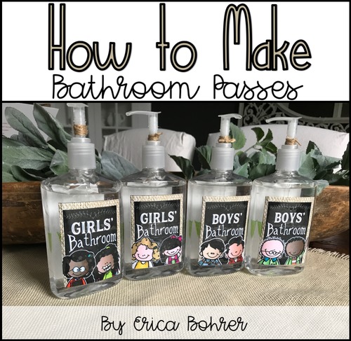 How to Make Bathroom Passes by Erica Bohrer | Teachers Pay Teachers