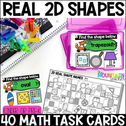 Identifying Real 2D Shapes Activities - Kindergarten Math Centers and ...