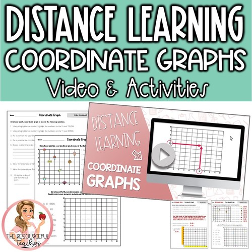 Preview of Coordinate Graph Distance Learning Video & Student Practice Pages