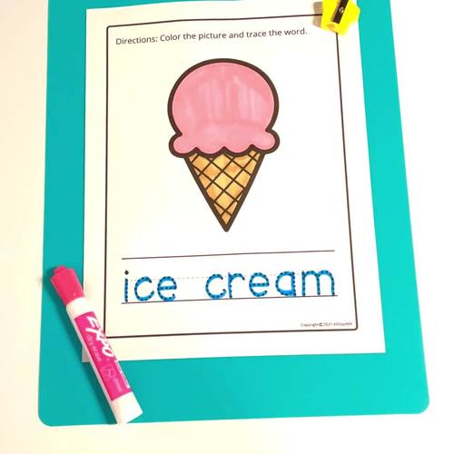 Summer Word Tracing Pages End of the Year Coloring Sheet Trace Writing ...