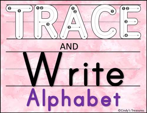 Trace and Write Alphabet Worksheets by Cindy's Treasures | TPT