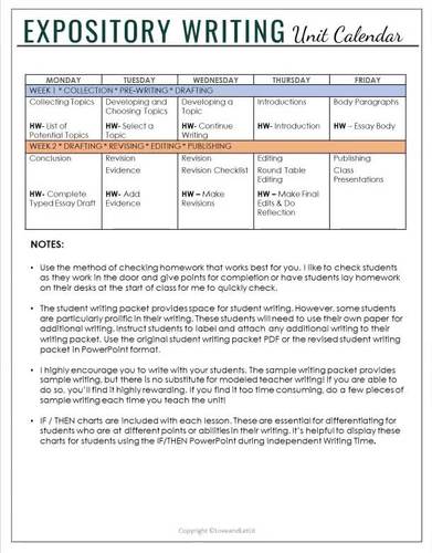 Expository writing lesson plans pdf picture