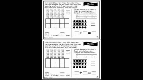Go Math! Chapter 7 Kindergarten Homework by Erica Gorrell | TPT