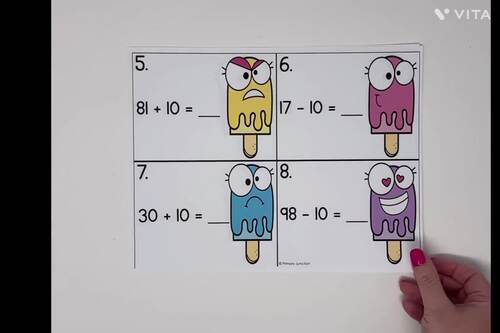 Ten More Ten Less 10 More 10 Less Scoot Game Task Cards Write the Room Math