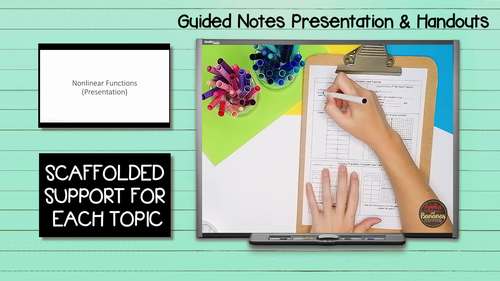 Nonlinear Functions - Guided Notes, Presentation, and INB Activities