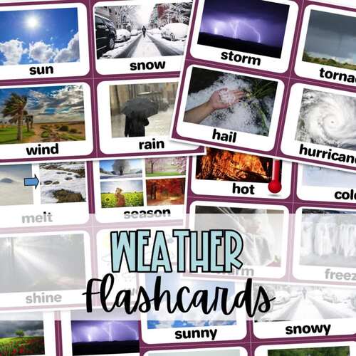 weather flashcards real pictures