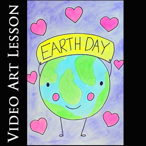 Preview of EARTH DAY Activities & Lesson | Directed Drawing & Painting Craft Art Project