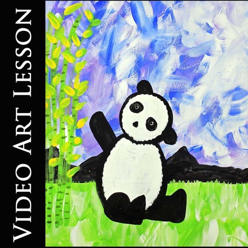 Preview of PANDA Video Art Lesson | Directed Drawing & Acrylic Painting Project