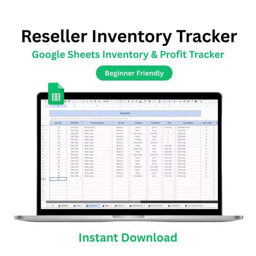 Reseller Inventory and Profit Tracker | Google Sheets Dashboard | Sales ...