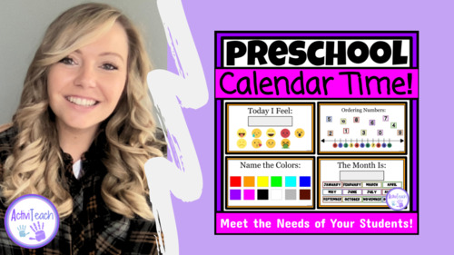 Preview of Digital Calendar Time Morning Meeting for Preschool and Life Skills Special Ed
