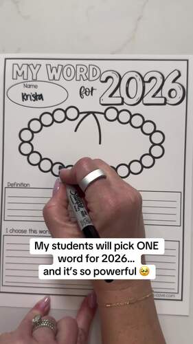 My One Word For 2026 New Year Activity Friendship Bracelet Or Keychain 500