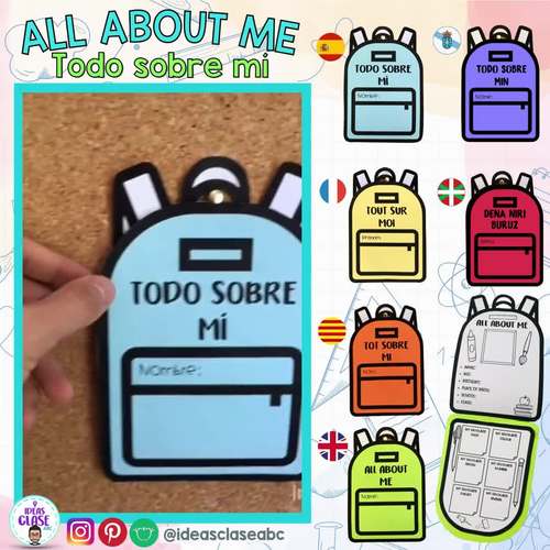 Spit Unnecessary Advent ALL ABOUT ME BAG- TODO SOBRE MI- FOLDABLE BACKPACK- BILINGUAL-BACK TO SCHOOL
