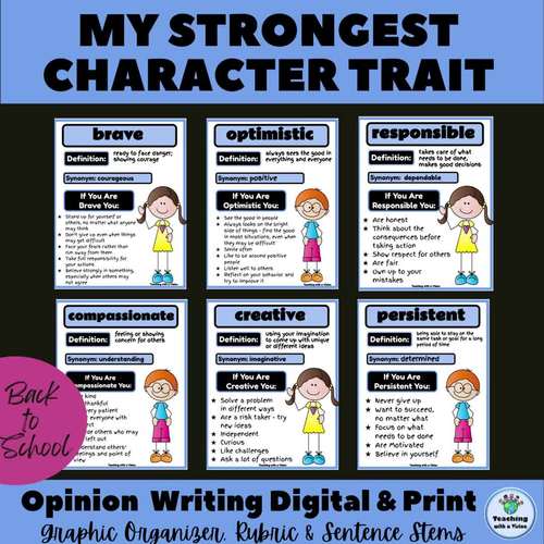 Back to School Activity Positive Character Traits for Students, Opinion ...