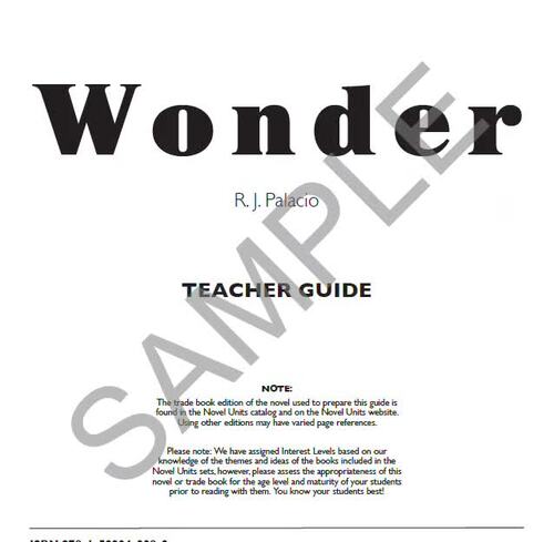 Wonder Novel Units® Teacher Guide Novel Study | TPT