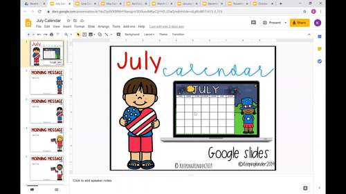 July Digital Calendar Time