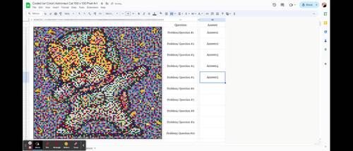 Google Sheets Pixel Art Template- 10 Questions, Customizable! Personal ...