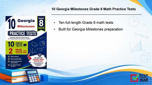10 Georgia Milestones Grade 8 Math Practice Tests by Testinar Inc