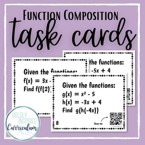 Function Composition Task Cards by Boldly Inspired Curriculum | TpT
