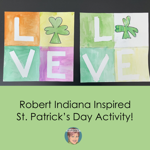 Preview of Teaching Video: St. Patricks Day Art Project - LOVE Shamrocks
