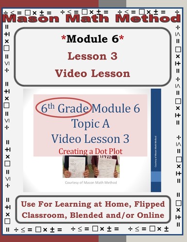 Preview of 6th Grade Math Mod 6 Lesson 3 Creating a Dot Plot Video Lesson Flipped/Distance