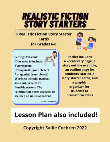 Realistic Fiction Story Starter Cards, Fictional Narrative Writing ...