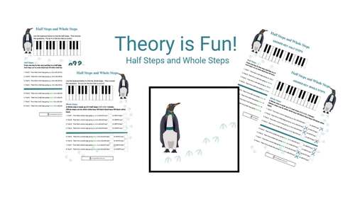 Half Steps and Whole Steps Elementary Worksheet by Piano Discoveries
