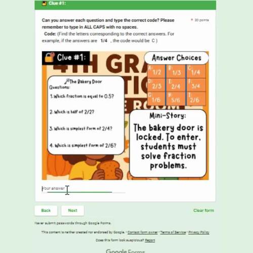 4th Grade Fractions Escape Room | Pumpkin Bread Sharing Fall Math Game ...