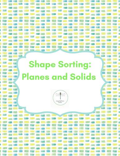 Shape Sorting: Planes and Solids by DragonflyTeacher Creations | TPT