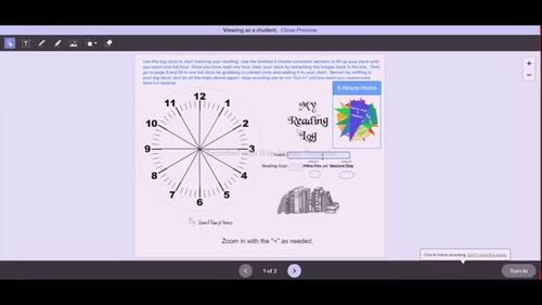 Timed Reading Log - Shading Clocks by 5 Minute Increments (50hrs) Print ...