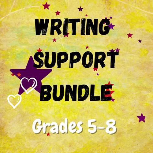 Writing Support Bundle Grades 5 to 8 by Pagecraft English Resources
