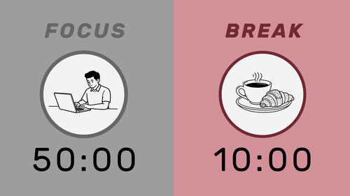 Preview of 50/10 Pomodoro Timer with Pink Noise 3-Hour Study with Me for Deep Focus & AD