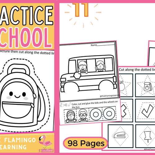 Back to School Cutting Practice with Scissors Fine Motor Activities ...