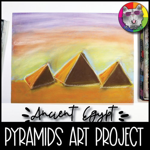 Preview of Pyramids Art Project Art Project, Ancient Egypt Art Lesson Activity