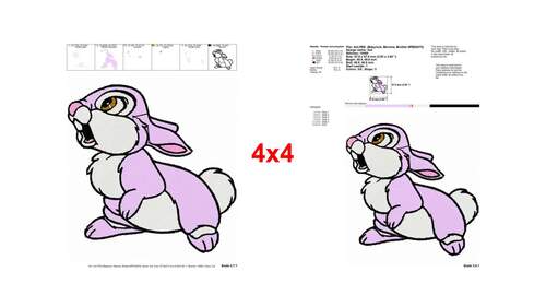 Charming Thumper Disney Rabbit Character Embroidery Designs for Kids ...