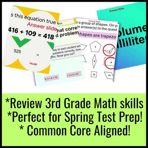 3rd Grade Test Prep Math Slides YEAR-Long BUNDLE! by Goat Trails to ...
