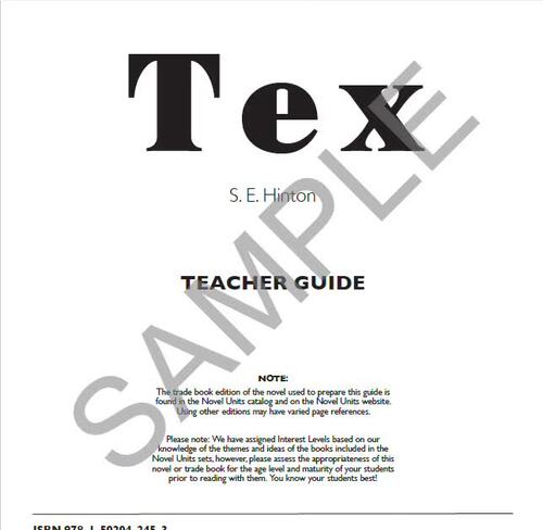 Tex Novel Units® Teacher Guide Novel Study | TPT