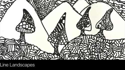 Line LANDSCAPE Drawing Visual Art Project Guide, Texture and Space ...