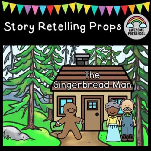 The Gingerbread Man Retelling Story Props and Sequencing Activity