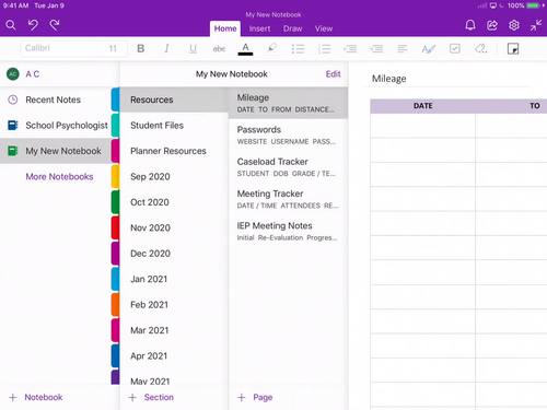 How to use onenote to create a planner