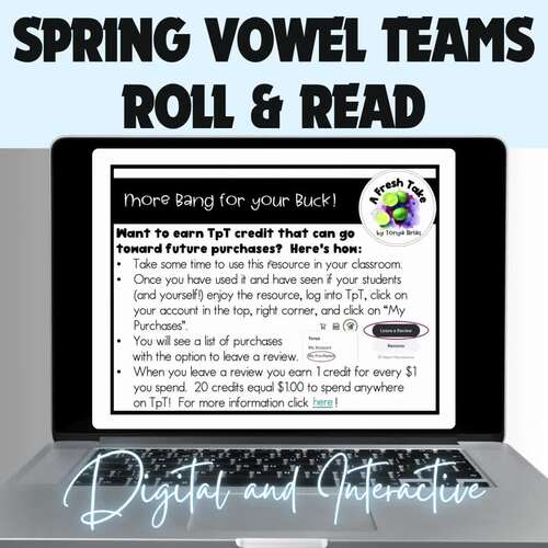 Spring Roll & Read Multisyllabic Vowel Team Words & Sentences Digital ...