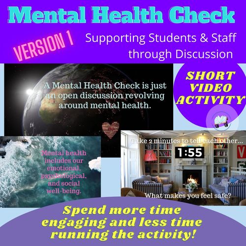 Preview of #1 - Mental Health Check - Team Video Activity - Students or Staff