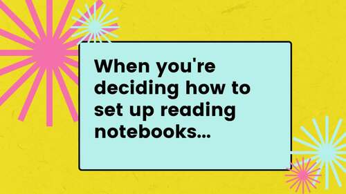 Reading Interactive Notebook: Literature Activities | Back to School