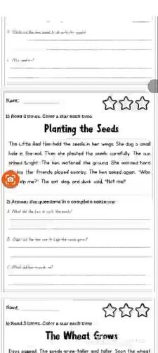 The Little Red Hen Short Reading Passages | Reading Comprehension & Fluency