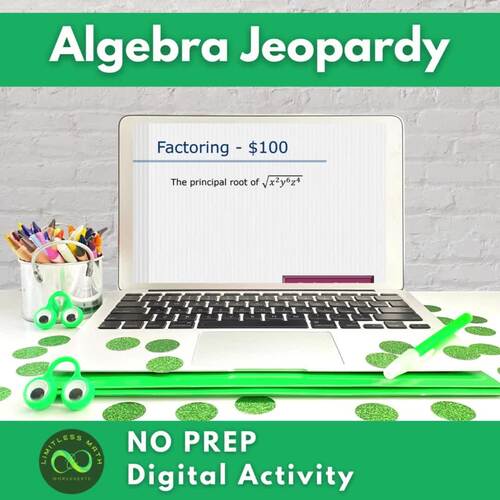 Algebra Jeopardy No Prep Game Activity - Math Review