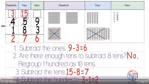 Preview of 3-Digit Subtraction: Regroup Hundreds. VIDEO