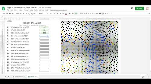 Google Sheets Digital Pixel Art Percent of a Number by ... Follow these simple steps to create pixel art using an image in the google sheets.