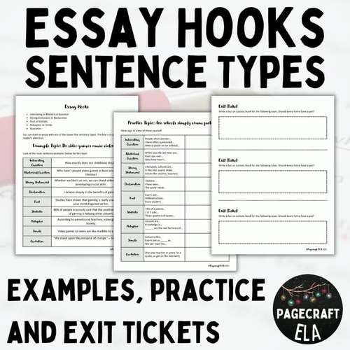 5 Types of Essay Hook MultiLevel Instruction Opening Paragraphs