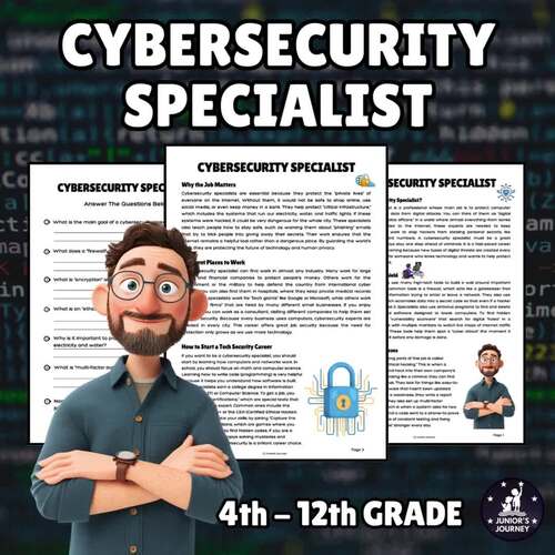 Cybersecurity Reading Comprehension | Career Exploration Worksheet